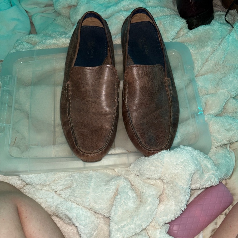 Cole Haan Men's Tan Leather Slip-Ons